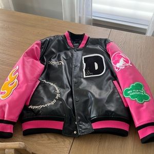 Zara men’s leather bomber jacket